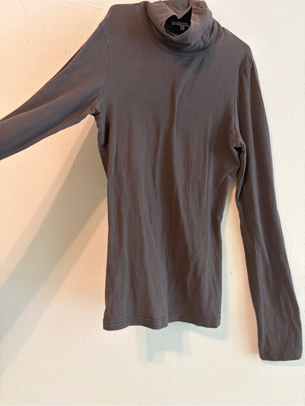 James Perse Brown Slim Turtleneck Top